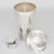 1940s Art Deco Silver Plate Cocktail Shaker and Six Barware Glasses - 7 pcs For Sale In Atlanta - Image 6 of 15