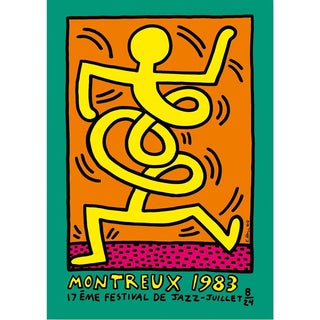 Keith Haring, Swing (Vert, Montreux), 1983, Signed Screenprint For Sale