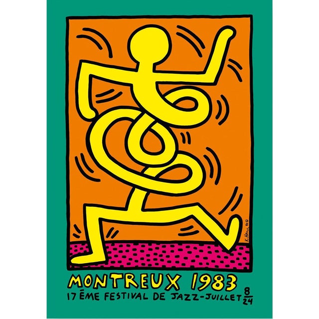 Keith Haring, Swing (Vert, Montreux), 1983, Signed Screenprint For Sale