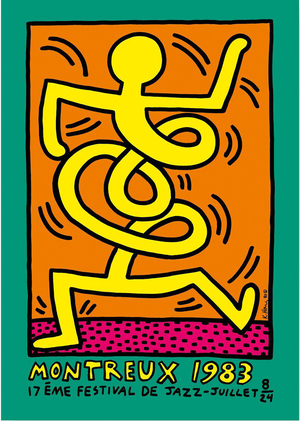Keith Haring, Swing (Vert, Montreux), 1983, Signed Screenprint