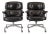 Pair Eames Herman Miller Time Life Black Leather Office Chairs 1980s For Sale