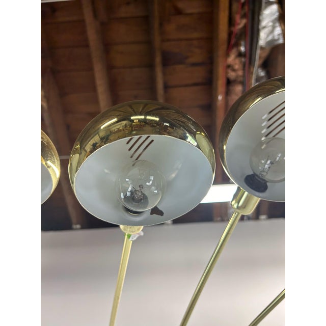 Vintage Postmodern Brass Floor Lamp With Five Globes For Sale In Philadelphia - Image 6 of 12