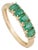 Five-Stone Natural Emerald Band Ring Size 6.5 With Diamond Accents in 14k Yellow Gold For Sale