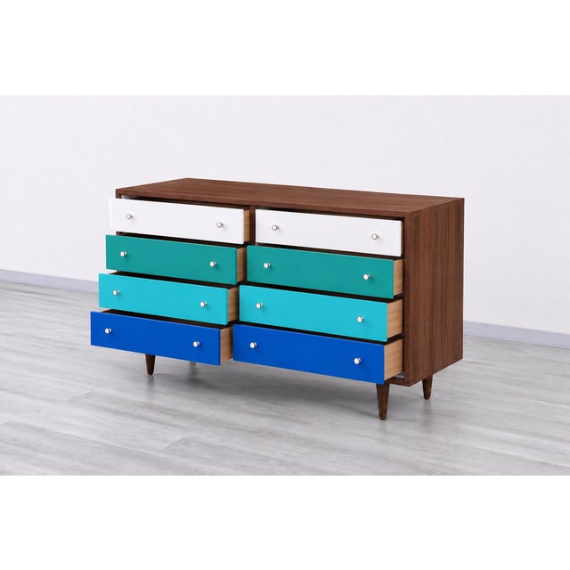 Multi-Color Lacquered Dresser in Manner of Glenn of California. For Sale - Image 4 of 4