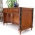 Faux Bamboo Black Leather Top Mahogany Desk with Curved Bottom Doors Compartment For Sale - Image 12 of 13