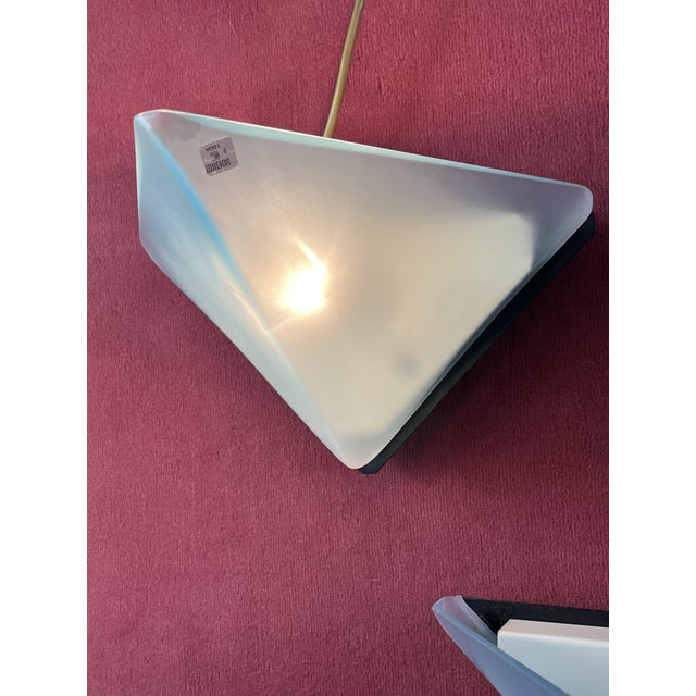 1970s Vintage Italian Triangular Wall Lamps from Vetri Murano, 1970s, Set of 3 For Sale - Image 5 of 12