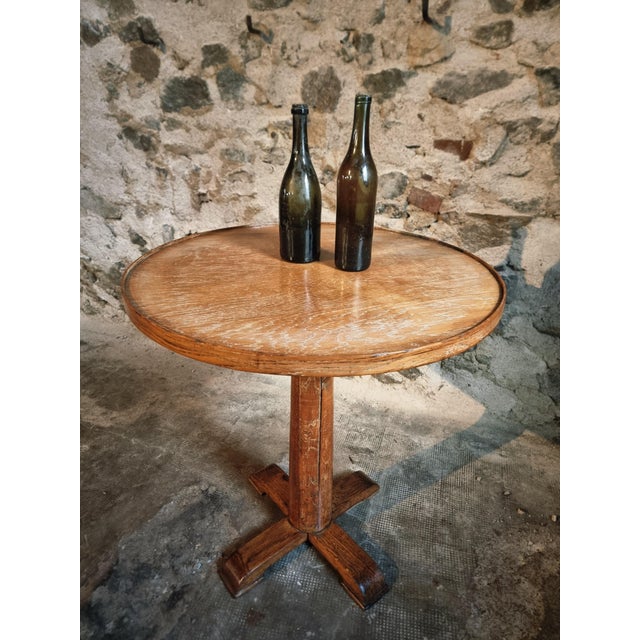 Vintage Round Pedestal Bistro Table, 1920s For Sale - Image 10 of 13