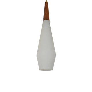 Scandinavian Opaline Glass Pendant Lamp, 1960s For Sale