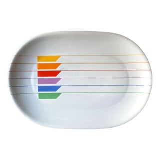 1970s Vista Alegre Block Sextet Harmony Large Oval Serving Platter For Sale