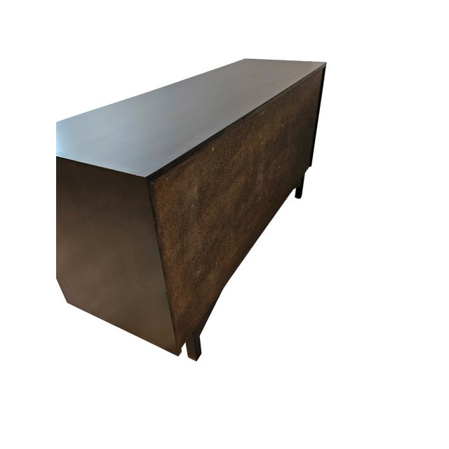 Vintage Walnut Dresser With Brass Hardware, 1970s For Sale - Image 11 of 12
