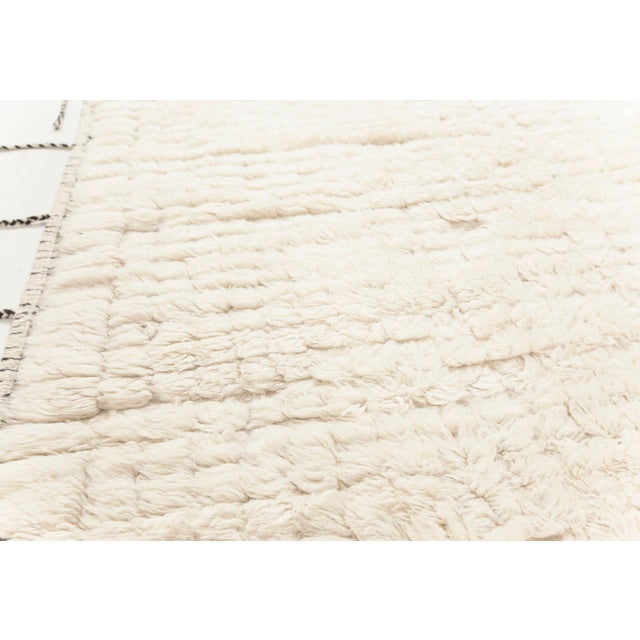 Contemporary Tribal style Moroccan white, grey handmade rug by Doris Leslie Blau. Size: 9'5" × 13'9" (287 × 419 cm). ​The...