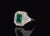 Mid-Century Modern Gia Certified 3.98ct Natural Zambian Emerald & Diamond Tiered Halo Milgrain 18k White Gold Ring, Size 6.5 For Sale - Image 3 of 16