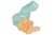 Amber vintage Pate De Verre French crystal glass two inch ornament with an amber gold trumpeting cherub accented by Daum...