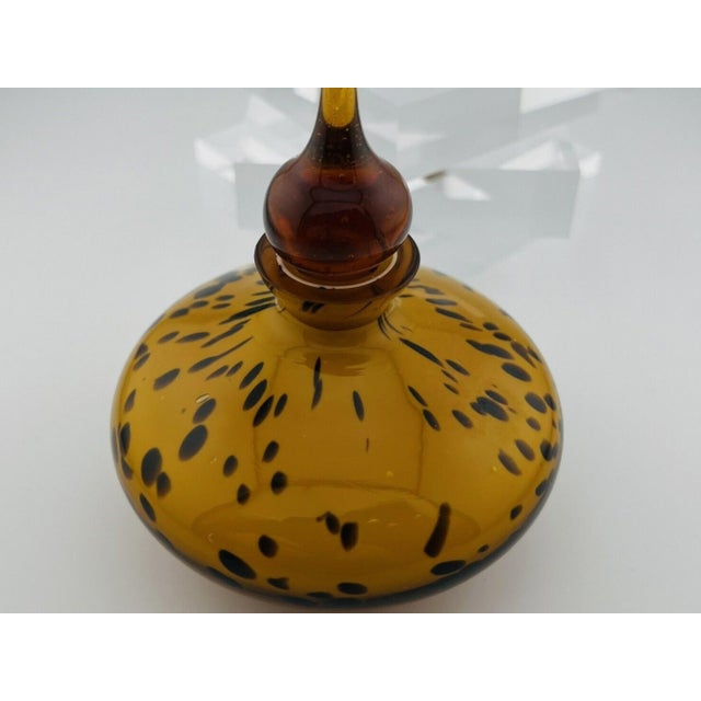 Glass Vintage Murano Art Glass Amber Tone Leopard/Tortoise Perfume Bottle 1960s For Sale - Image 7 of 12