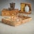 Leiden Burl Wood Rectangular Tray with Gold Handles- 13" x 9.5" x 2.5"