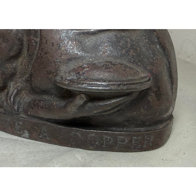 19th Century Rare Antique 2 Face Every Copper Helps Sydenham & McOustra Cast Iron Still Bank For Sale - Image 5 of 12