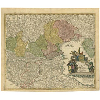Antique Map of Northern Italy from Homann Heirs, 1730s For Sale