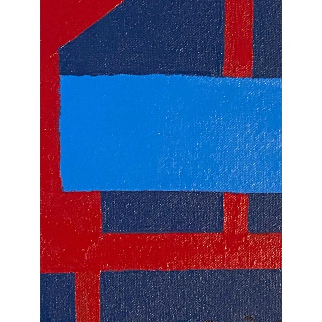 Wood Modern Abstract Geometric Framed Painting by Suga Lane For Sale - Image 7 of 11