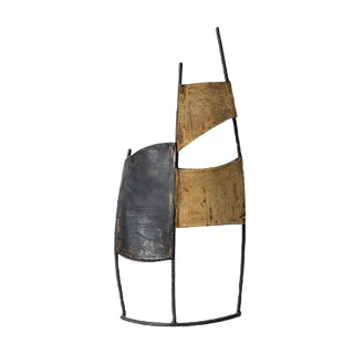Leather and Metal Sculpture by Fred Leyman For Sale