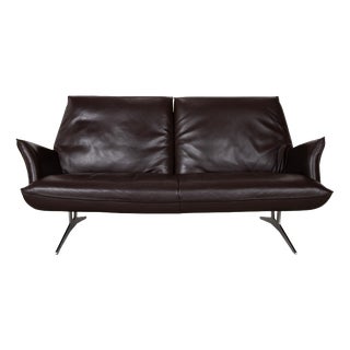 Brown Leather Fenja Two-Seater Sofa with Manual Function from Koinor For Sale