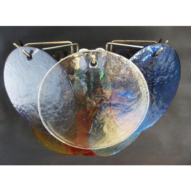 Mid-Century Modern 1970s Pair of Vistosi Sconces 10 Multicolored Murano Glasses For Sale - Image 3 of 10