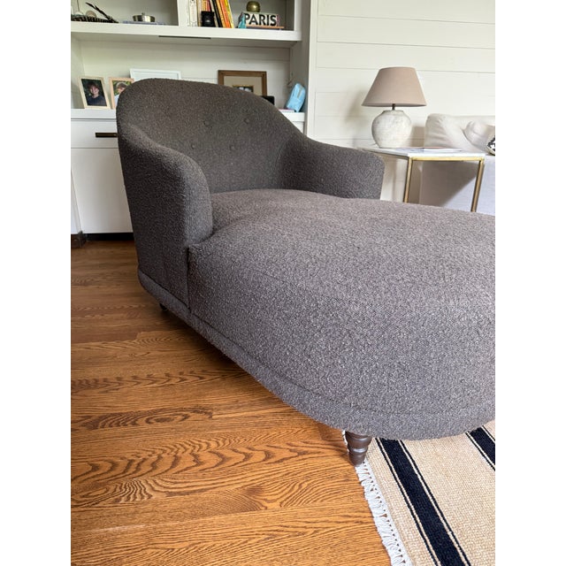 Brown Four Hands Knoll Mink Boucle Chaise For Sale - Image 8 of 9