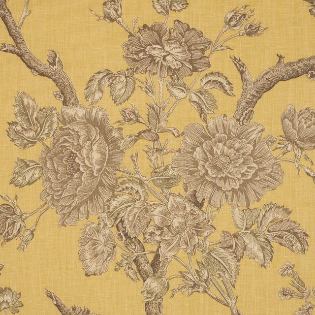 Traditional Sample - Schumacher Inverness Garden Fabric In Buttercup For Sale - Image 3 of 5