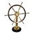 Six Spoke Solid Brass Ships Wheel on Stand For Sale