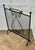 Large Old Wrought Iron Fire Screen This is a very useful piece, with a fine mesh guard and decorative iron work In good...