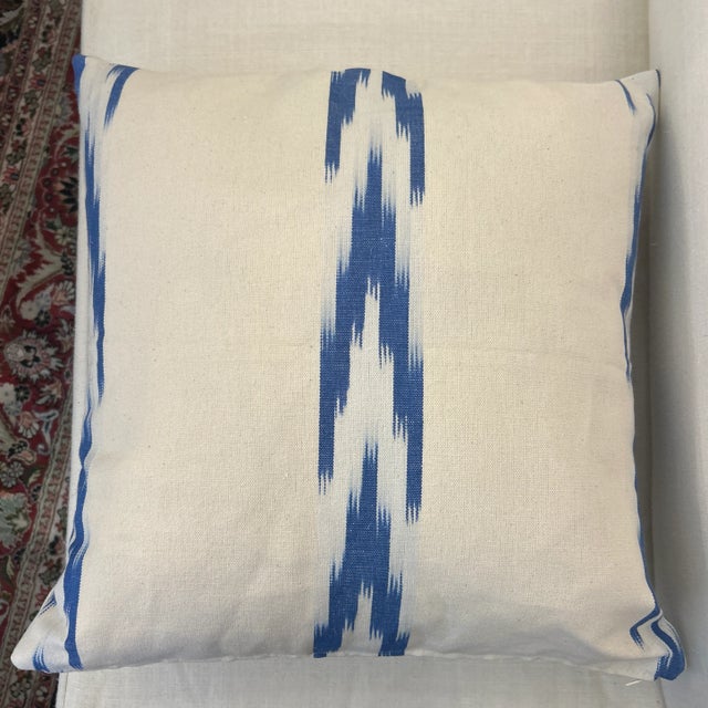 Beautifully hand made and hand dyed pillow from Majorca Spain. Thick woven canvas fabric with an ikat design conjures up...