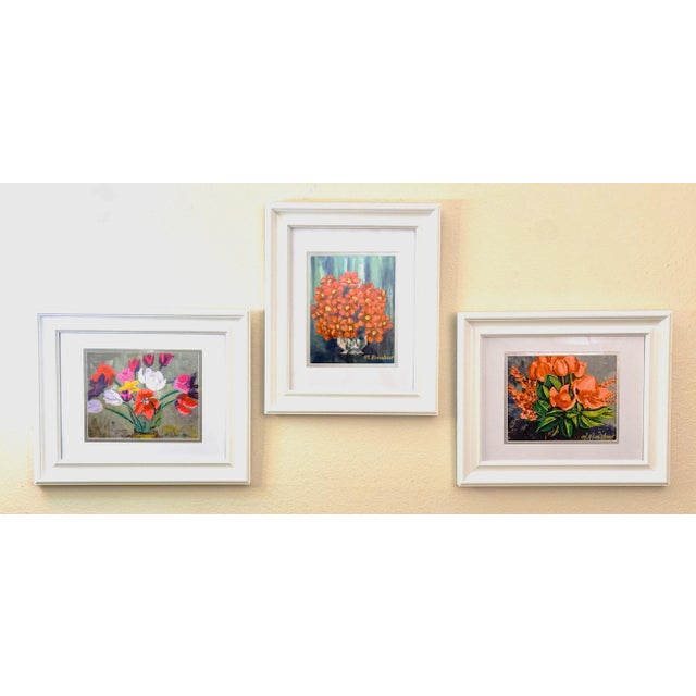 Set of Three Still Life Giclée Signed Framed Prints of Flowers-in-Pot Paintings For Sale - Image 11 of 11