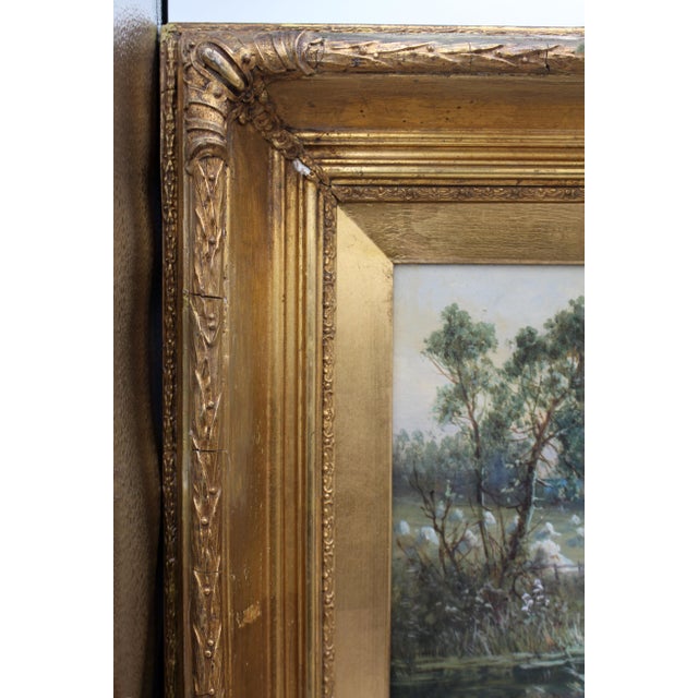 Circa 1880 Victorian English Countryside Painting For Sale In Raleigh - Image 6 of 8