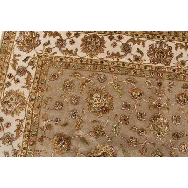 Agra Rug 8’1” X 10’2” Beige Wool/Silk Traditional Hand-Knotted Oriental Carpet For Sale In Philadelphia - Image 6 of 12