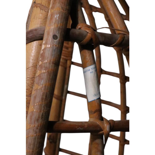 Vintage Hanging Bamboo Egg Chair Made in Hong Kong Circa 1970's For Sale - Image 14 of 15