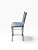 Faux Bamboo Wrought Iron Counter Stool | Spindle Back & Blue Damask Seat | Sold Individually, 5 Available For Sale - Image 6 of 12