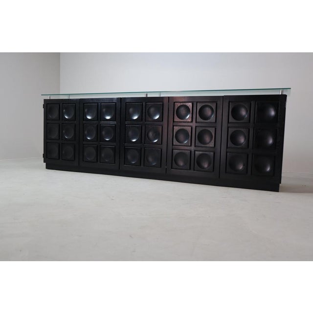 Brutalist Black Sideboard by Frans Defour, Belgium, 1970s For Sale - Image 9 of 17