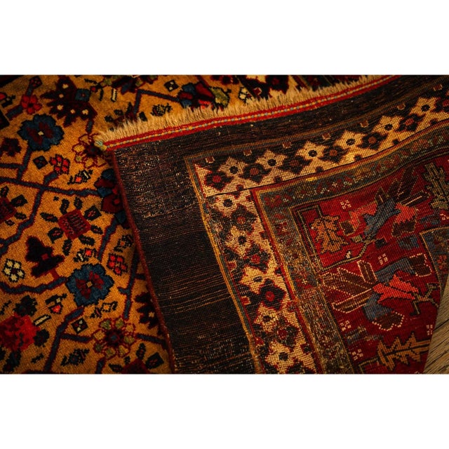 1880s Classic Navy Bold Medallion Antique Persian Bijar Handknotted Wool Rug For Sale - Image 9 of 10