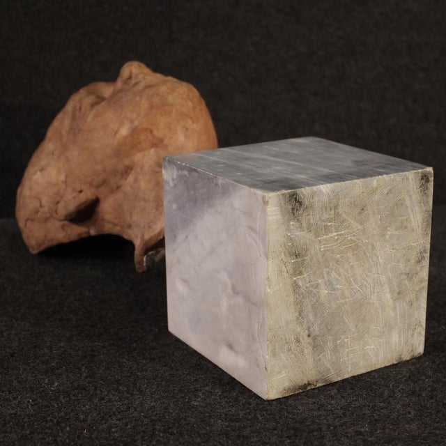 Italian Artist, Figurative Sculpture, Terracotta with Marble Base, 1960 For Sale - Image 6 of 13