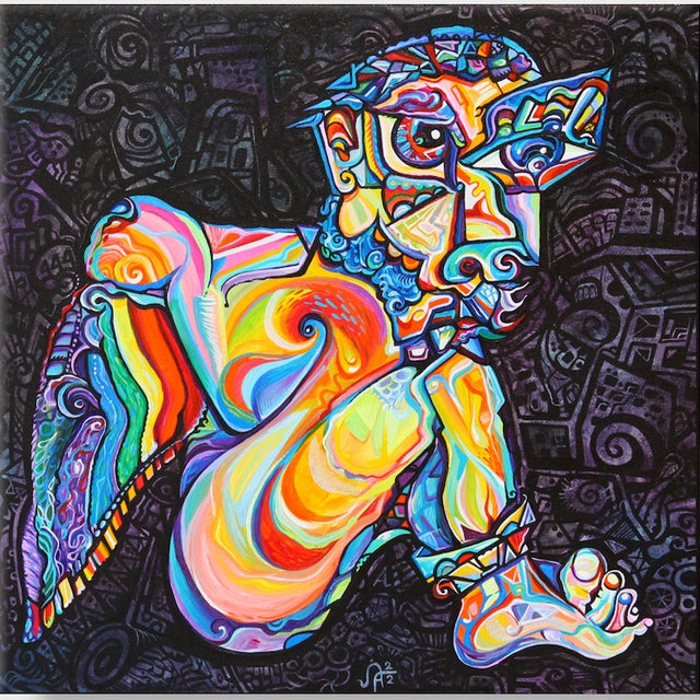 Alexander Arshansky Cubist Painting "Tortured" 2022 For Sale