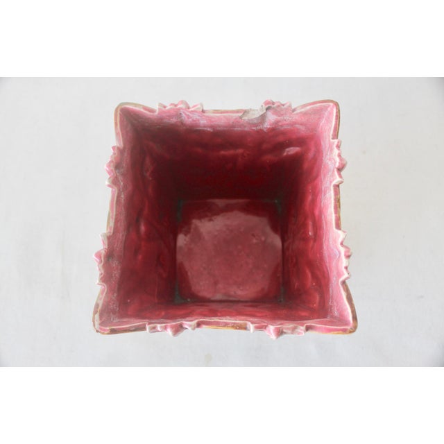 1900s French Onnaing G77 Art Nouveau Flower Vines Details Jardinière Cache Pot Planter For Sale - Image 9 of 11