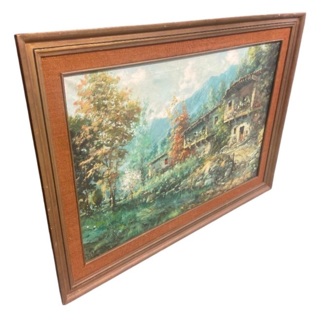 Immerse yourself in the serene beauty of the countryside with this captivating vintage artwork, which beautifully captures...