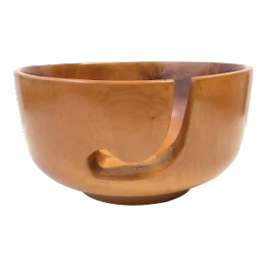 Hand Turned Hardwood Yew Yarn Bowl
