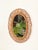 Gorgeous Mid-Century organic large oval mirror, fully handmade in bamboo, curved rattan, and hand-woven wicker. This...