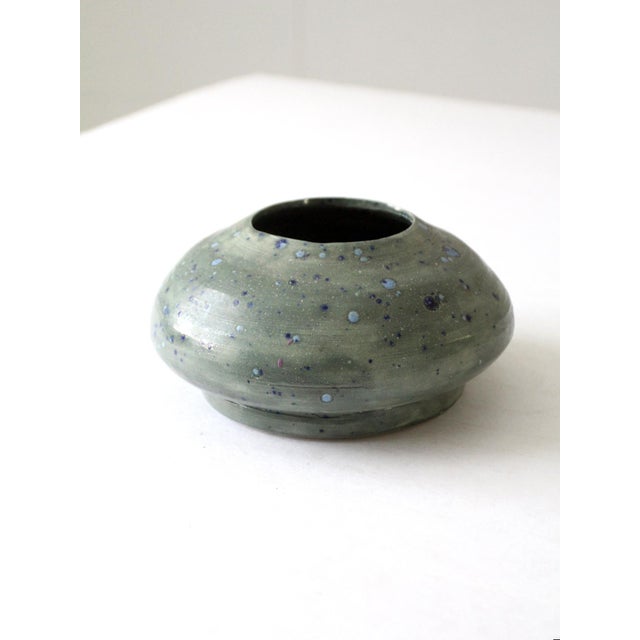 Green Vintage Studio Pottery Vase For Sale - Image 8 of 11
