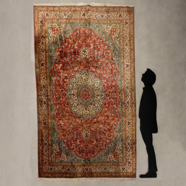 Kerman rug in cotton and wool, hand-made, fine knot. This piece is attributed to the mentioned designer/maker. It has no...