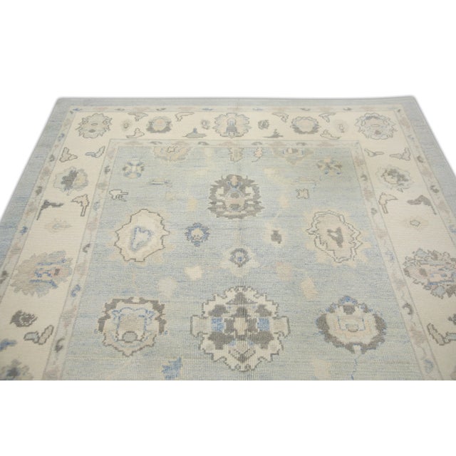 Modern Turkish Oushak Rug 6'1" x 8'10" For Sale - Image 4 of 6