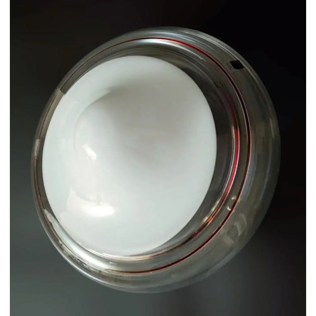 1960s 1960s Milky White and Clear Murano Flush Mount For Sale - Image 5 of 11