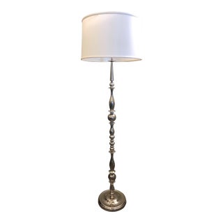 Visual Comfort Silver Candlestick Baluster Floor Lamp For Sale