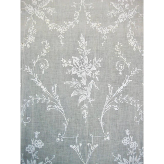 Early 19th Century Napoleon III Sheer Curtain Embroidered Panel Early 18 Hundreds For Sale - Image 5 of 10