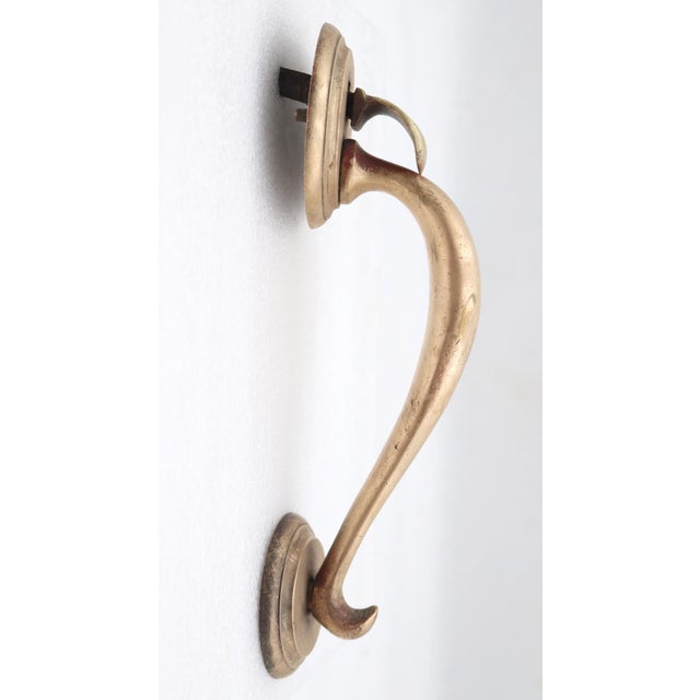 Vintage 10.5 In. Brass Thumb Latch Door Pull Handle For Sale - Image 4 of 6